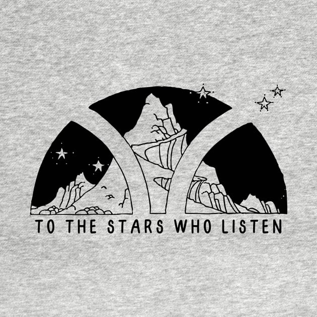 To the stars who listen - black and white by medimidoodles
